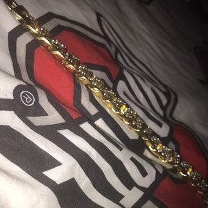 (Diamond gold Miami Cuban link bracelet) fashionable beautiful use.